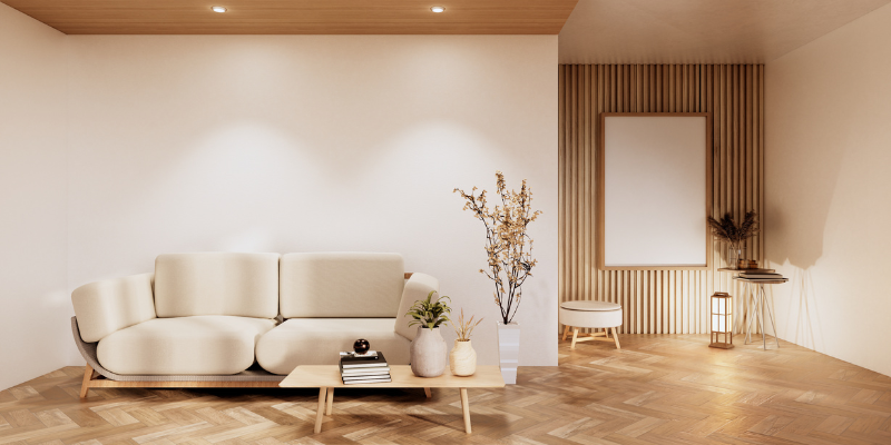 Ghế sofa phòng khách theo phong cách tối giản 