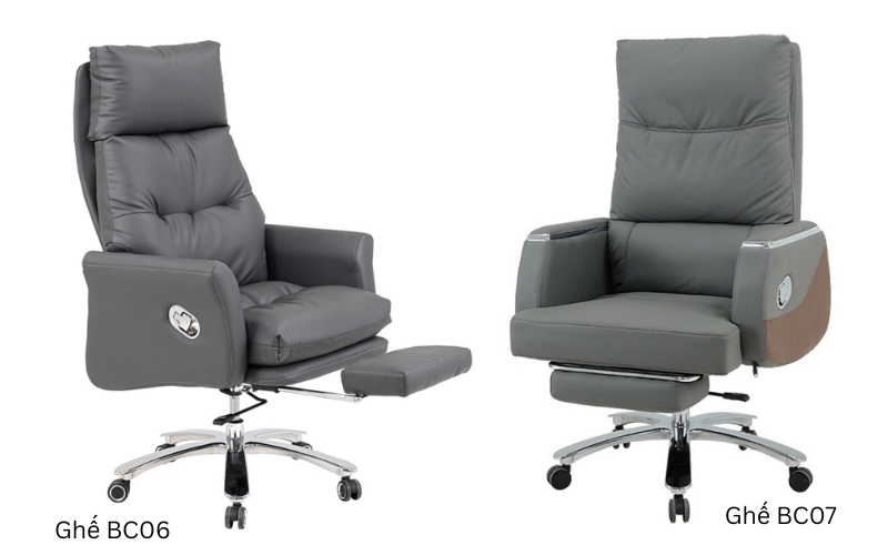 Ghế lãnh đạo da cao cấp có gác chân