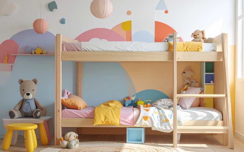 Giường tầng gỗ công nghiệp 