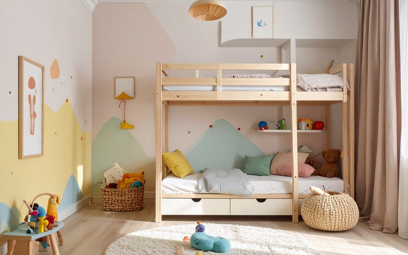 Tiết kiệm không gian hơn khi sử dụng giường đôi 